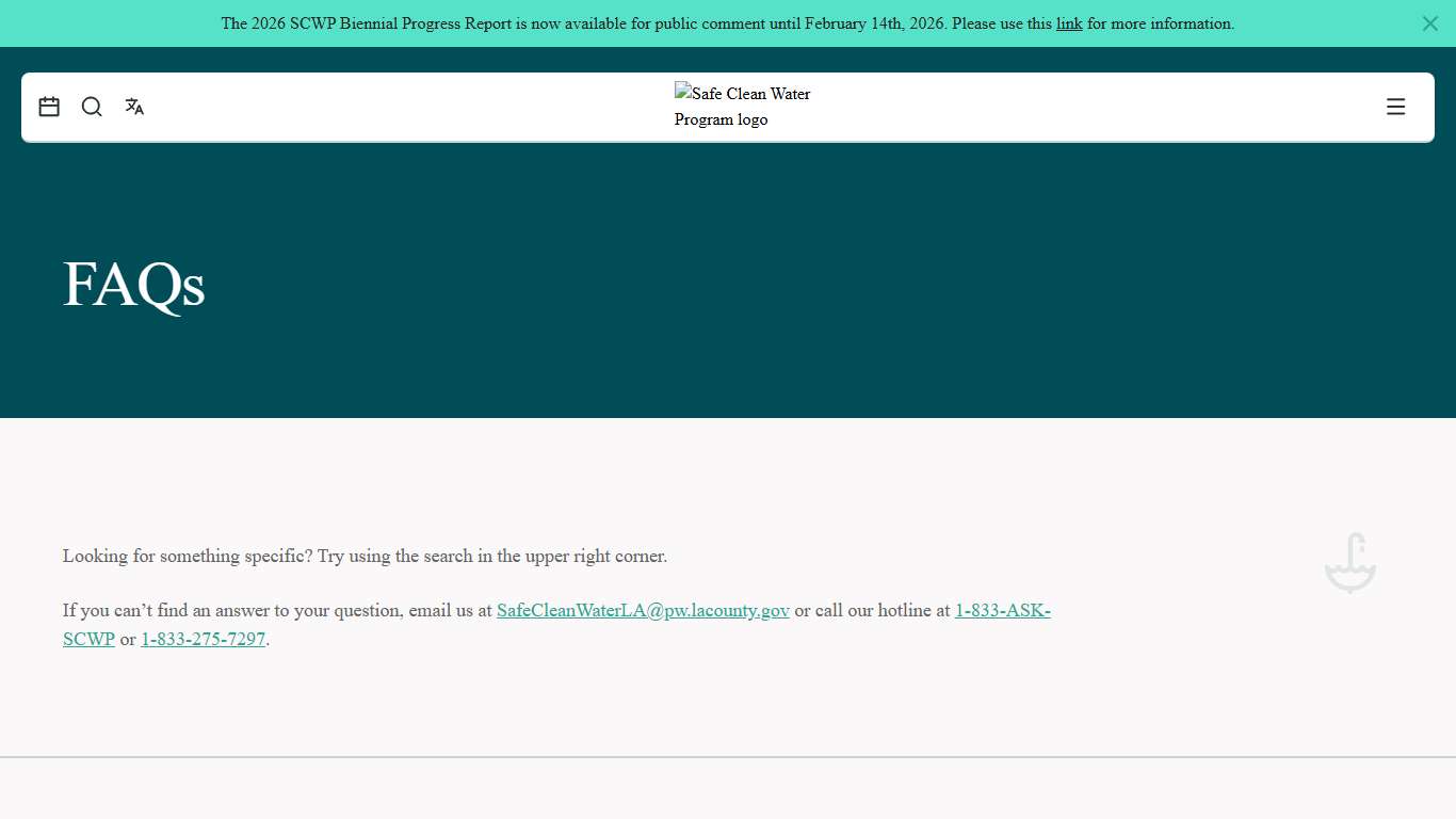 FAQs - Safe Clean Water LA